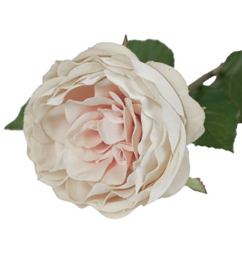 Rosa Schiusa Artificiale con Stelo e Foglie H.50 cm