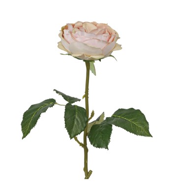 Rosa Schiusa Artificiale con Stelo e Foglie H.50 cm
