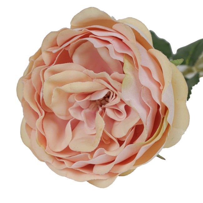 Rosa Schiusa Artificiale con Stelo e Foglie H.50 cm