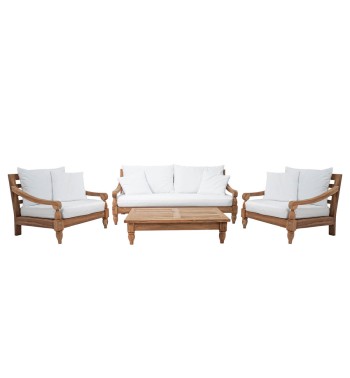 Set Divano da Giardino in Teak, 2 Colori - Jakarta Set Divano da Giardino in Teak, 2 Colori - Jakarta