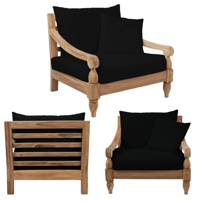 Set Divano da Giardino in Teak, 2 Colori - Jakarta