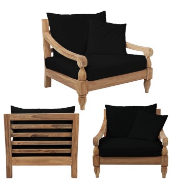 Set Divano da Giardino in Teak, 2 Colori - Jakarta Set Divano da Giardino in Teak, 2 Colori - Jakarta