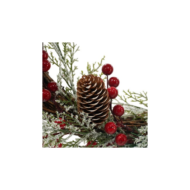 Ghirlanda Natalizia di Pino Innevato D.50 cm
