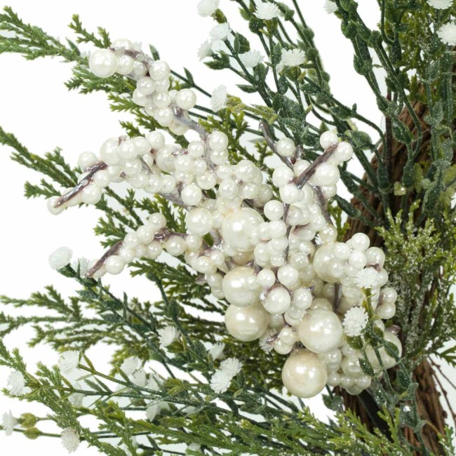 Ghirlanda Natalizia con Bacche Bianche D.55 cm