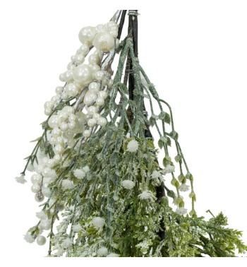 Tralcio Natalizio Verde con Bacche Bianche L.150 cm