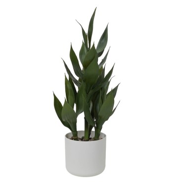 Pianta Dracaena Artificiale in Vaso Bianco 2 Misure