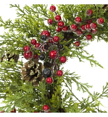 Ghirlanda Natalizia con Pigne e Bacche Rosse D.55 cm Ghirlanda Natalizia con Pigne e Bacche Rosse D.55 cm