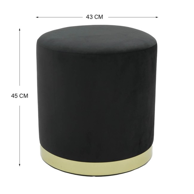 Pouf Poggiapiedi in Velluto Rotondo in 5 Colori