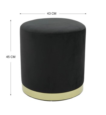 Pouf Poggiapiedi in Velluto Rotondo in 5 Colori