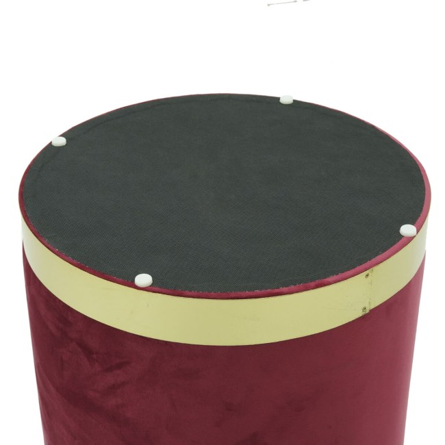 Pouf Poggiapiedi in Velluto Rotondo in 5 Colori