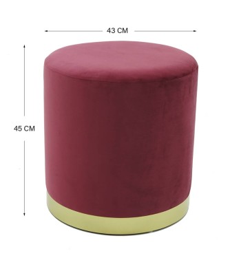 Pouf Poggiapiedi in Velluto Rotondo in 5 Colori