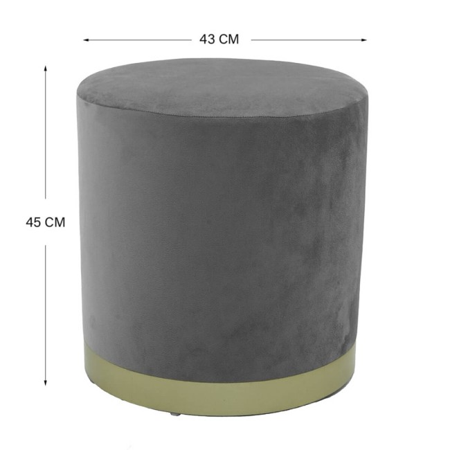 Pouf Poggiapiedi in Velluto Rotondo in 5 Colori