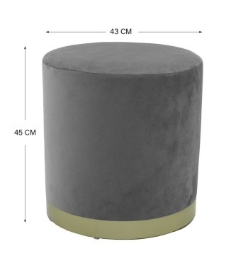 Pouf Poggiapiedi in Velluto Rotondo in 5 Colori