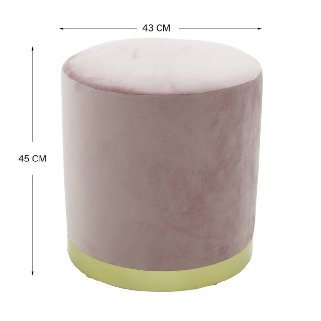 Pouf Poggiapiedi in Velluto Rotondo in 5 Colori