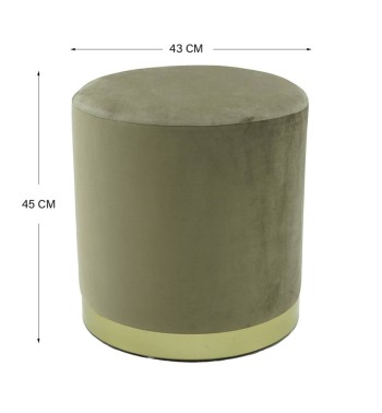 Pouf Poggiapiedi in Velluto Rotondo in 5 Colori