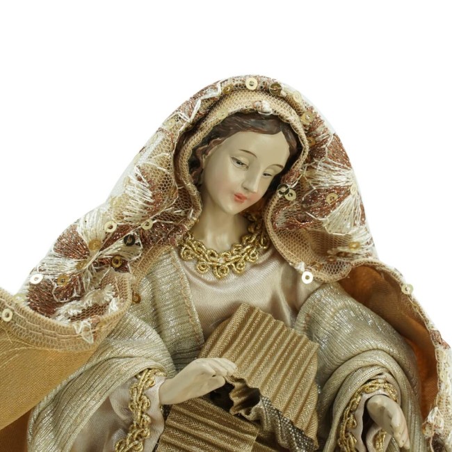 Natività in Poliresina e Tessuto 8 Pz. H.25 cm