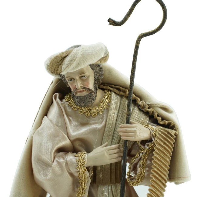 Natività in Poliresina e Tessuto 8 Pz. H.25 cm