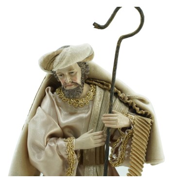 Natività in Poliresina e Tessuto 8 Pz. H.25 cm