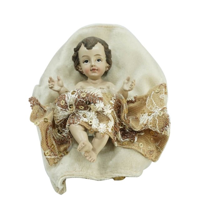 Natività in Poliresina e Tessuto 8 Pz. H.25 cm