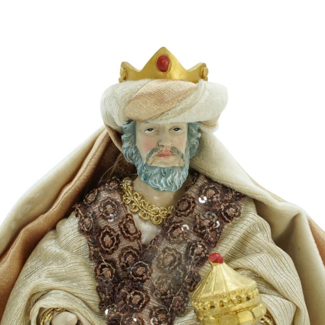 Natività in Poliresina e Tessuto 8 Pz. H.25 cm