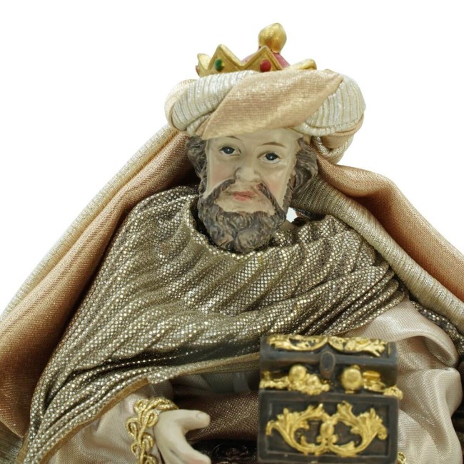 Natività in Poliresina e Tessuto 8 Pz. H.25 cm