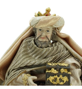 Natività in Poliresina e Tessuto 8 Pz. H.25 cm