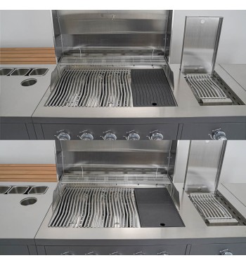 Cucina da Giardino in Acciaio e Teak - Stoccolma