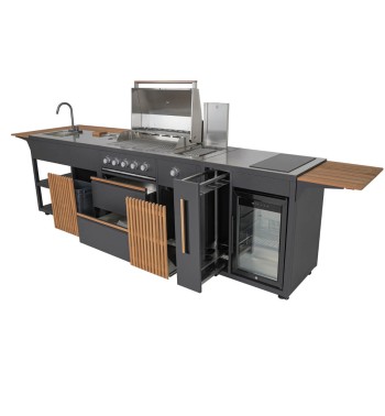 Cucina da Giardino in Acciaio e Teak - Stoccolma