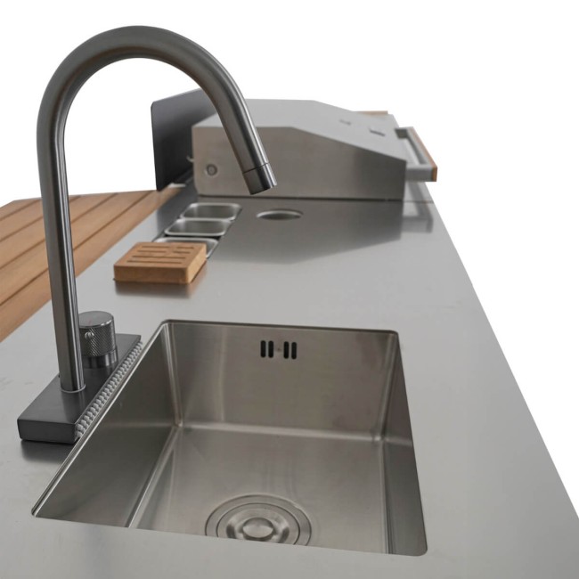 Cucina da Giardino in Acciaio e Teak - Stoccolma