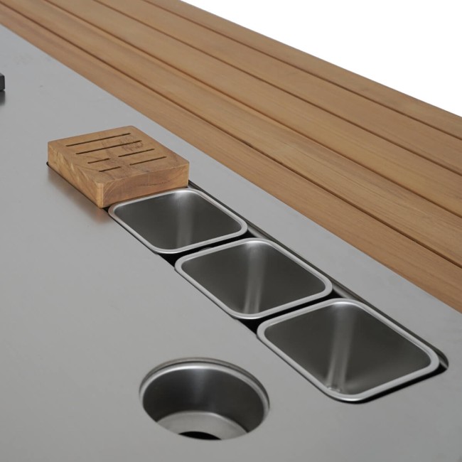 Cucina da Giardino in Acciaio e Teak - Stoccolma