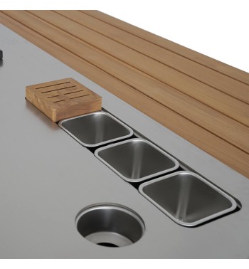 Cucina da Giardino in Acciaio e Teak - Stoccolma