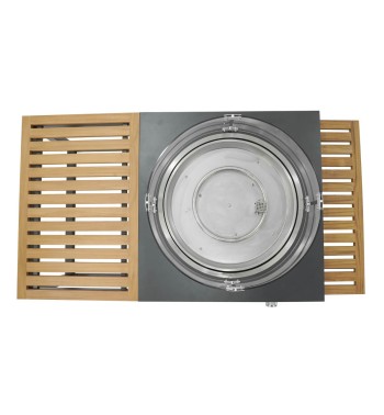 Stufa da Esterno a Gas GPL con Tavolo Integrato in Teak - Helsinki