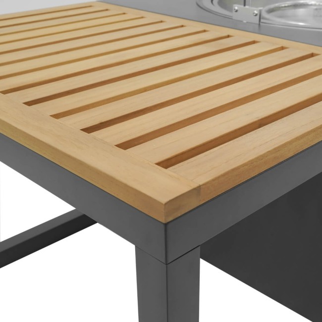 Stufa da Esterno a Gas GPL con Tavolo Integrato in Teak - Helsinki