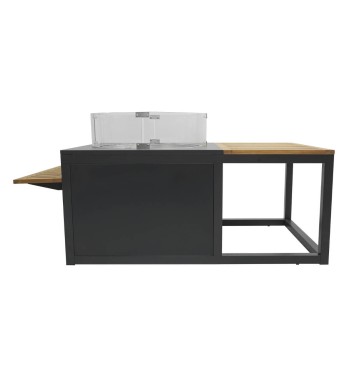 Stufa da Esterno a Gas GPL con Tavolo Integrato in Teak - Helsinki