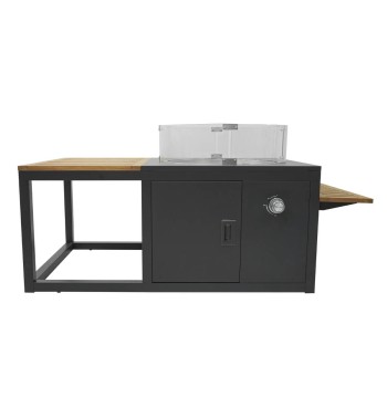 Stufa da Esterno a Gas GPL con Tavolo Integrato in Teak - Helsinki