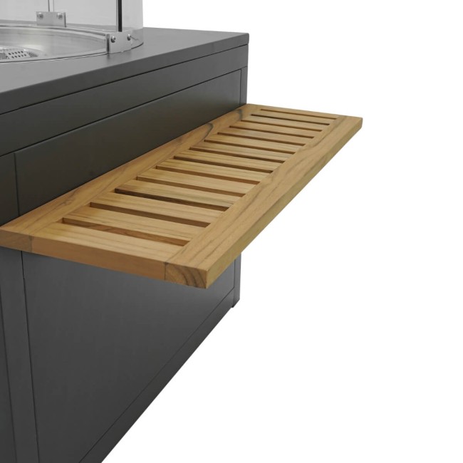 Stufa da Esterno a Gas GPL con Tavolo Integrato in Teak - Helsinki