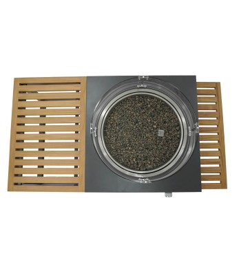 Stufa da Esterno a Gas GPL con Tavolo Integrato in Teak - Helsinki