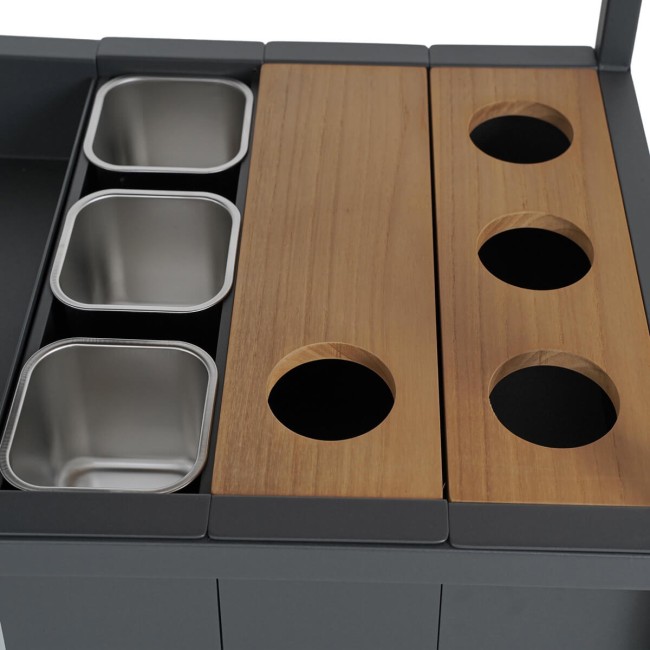 Carrello Multiuso da Esterno in Alluminio e Teak