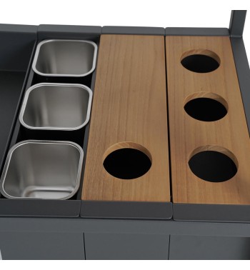 Carrello Multiuso da Esterno in Alluminio e Teak