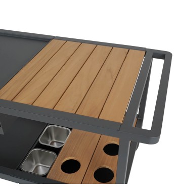 Carrello Multiuso da Esterno in Alluminio e Teak