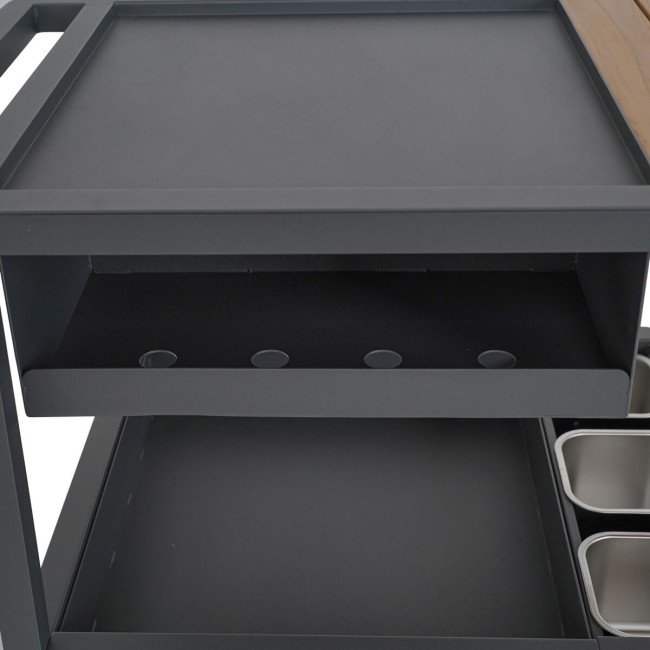 Carrello Multiuso da Esterno in Alluminio e Teak