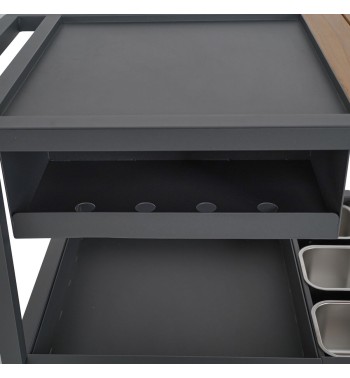 Carrello Multiuso da Esterno in Alluminio e Teak