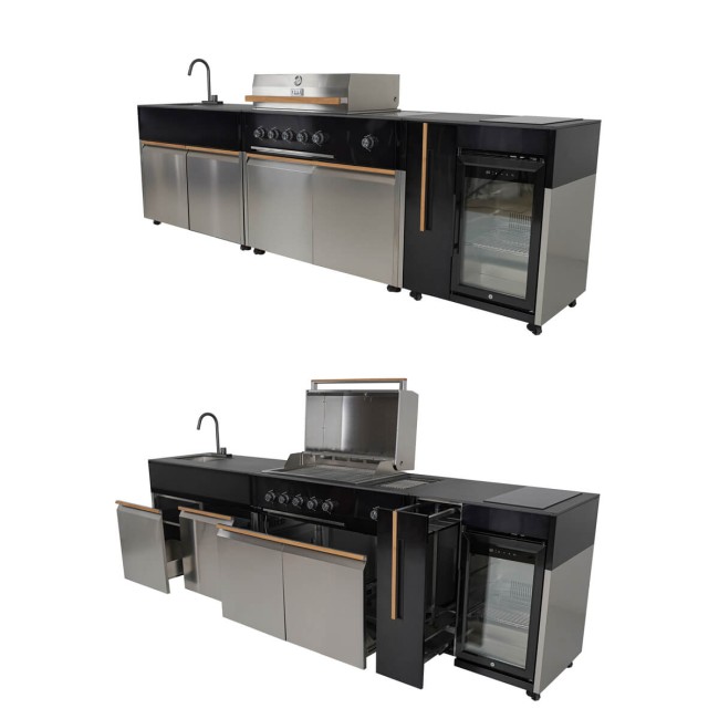 Cucina Outdoor in Acciaio e Pietra Sinterizzata - Copenaghen