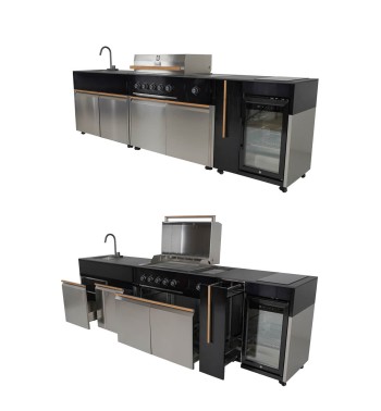 Cucina Outdoor in Acciaio e Pietra Sinterizzata - Copenaghen