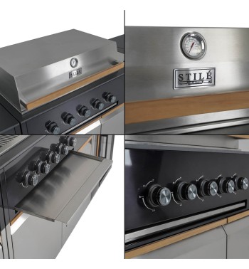 Cucina Outdoor in Acciaio e Pietra Sinterizzata - Copenaghen