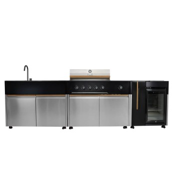 Cucina Outdoor in Acciaio e Pietra Sinterizzata - Copenaghen