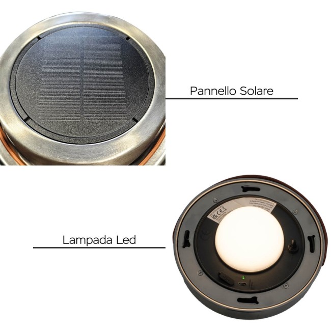 Lampada da Esterno Ricaricabile Solare o USB-C