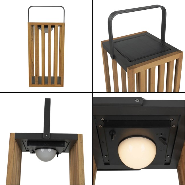 Lampada da Esterno in Alluminio e Teak