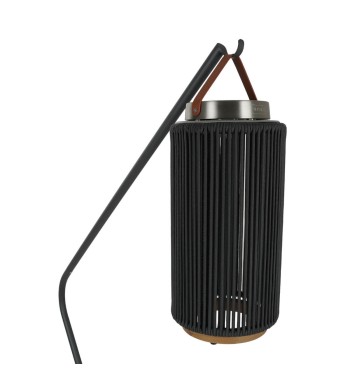 Stand Porta Lampada da Esterno in Acciaio e Base in Teak