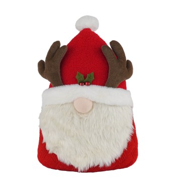 Cuscino Natalizio a Forma di Gnomo 37x13xH.49 cm